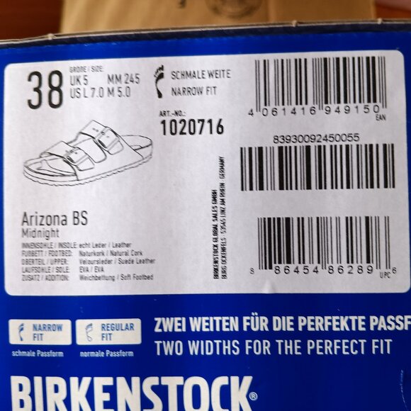 *PD* New Birkenstock Arizona Soft Footbed Suede Leather, size 7 - 7 1/2 (38) - Picture 7 of 7